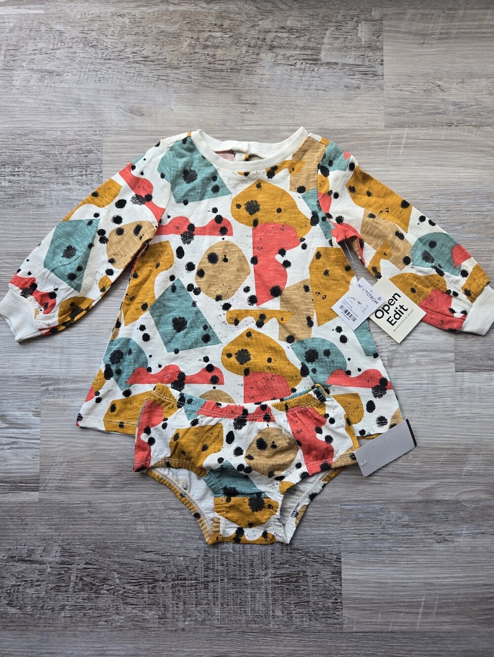 NWT Open Edit NORDSTROM Baby Girl Size 12 Months Geometric Tunic Dress